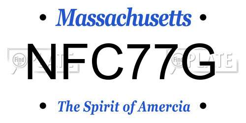 NFC77G Massachusetts License Plate