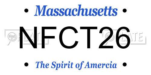 NFCT26 Massachusetts License Plate