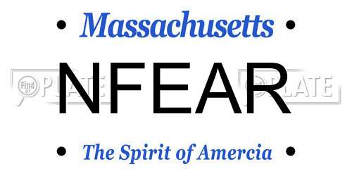 NFEAR Massachusetts License Plate