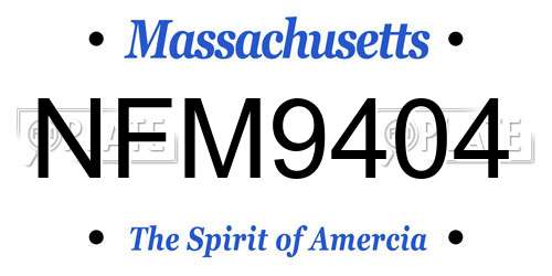 NFM9404 Massachusetts License Plate