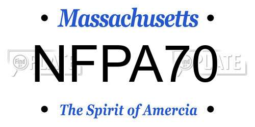 NFPA70 Massachusetts License Plate