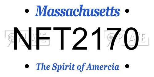 NFT2170 Massachusetts License Plate