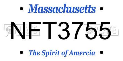 NFT3755 Massachusetts License Plate