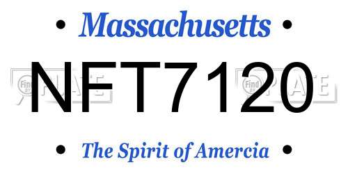 NFT7120 Massachusetts License Plate