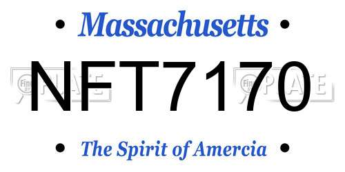 NFT7170 Massachusetts License Plate
