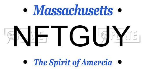 NFTGUY Massachusetts License Plate
