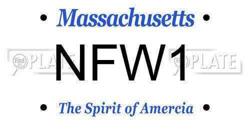 NFW1 Massachusetts License Plate