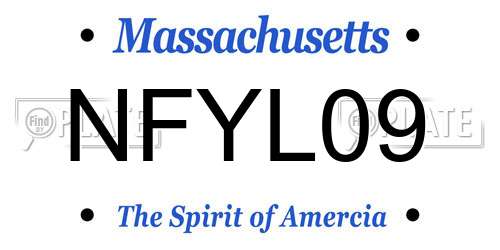 NFYL09 Massachusetts License Plate