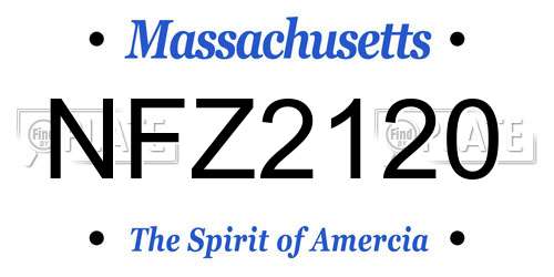 NFZ2120 Massachusetts License Plate