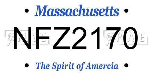NFZ2170 Massachusetts License Plate