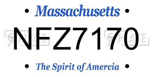 NFZ7170 Massachusetts License Plate