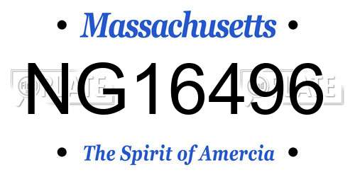 NG16496 Massachusetts License Plate