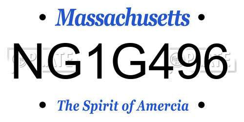NG1G496 Massachusetts License Plate