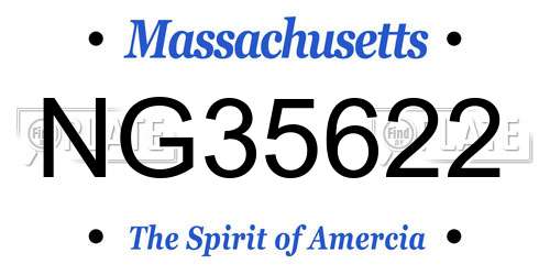 NG35622 Massachusetts License Plate