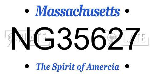 NG35627 Massachusetts License Plate