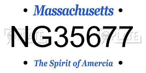 NG35677 Massachusetts License Plate