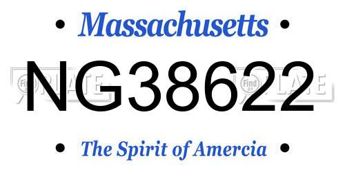 NG38622 Massachusetts License Plate