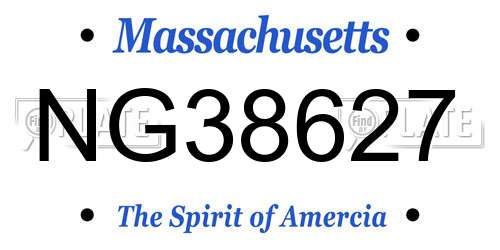 NG38627 Massachusetts License Plate