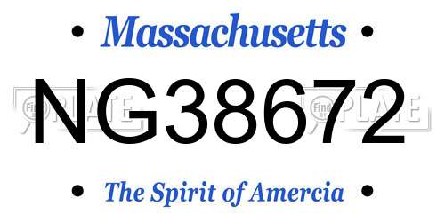 NG38672 Massachusetts License Plate