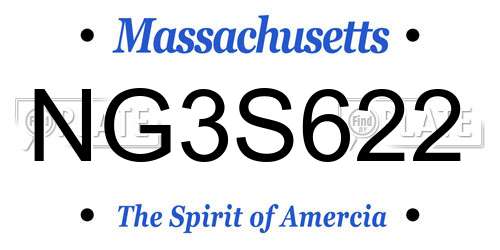 NG3S622 Massachusetts License Plate