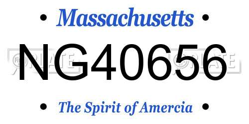 NG40656 Massachusetts License Plate