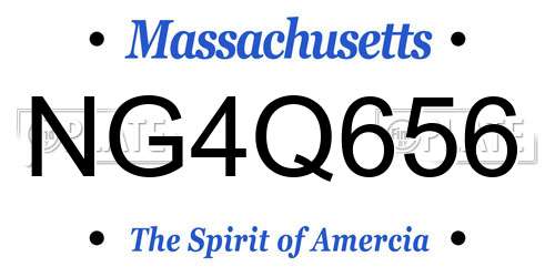 NG4Q656 Massachusetts License Plate