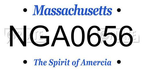 NGA0656 Massachusetts License Plate