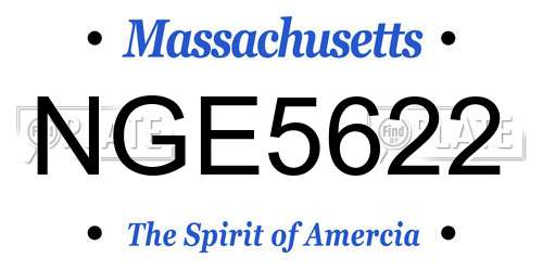 NGE5622 Massachusetts License Plate