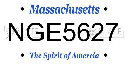NGE5627 Massachusetts License Plate