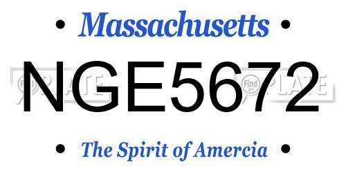 NGE5672 Massachusetts License Plate