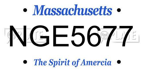 NGE5677 Massachusetts License Plate