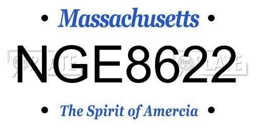NGE8622 Massachusetts License Plate