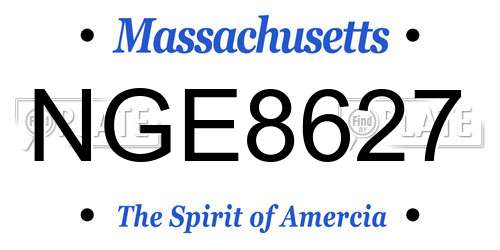 NGE8627 Massachusetts License Plate