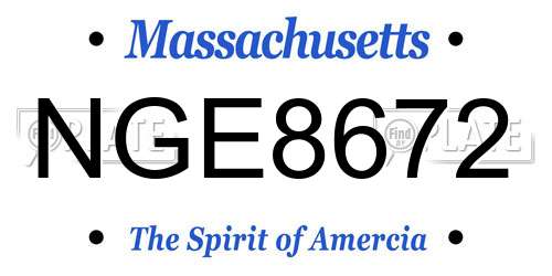 NGE8672 Massachusetts License Plate