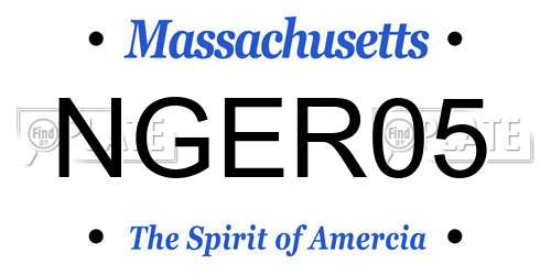 NGER05 Massachusetts License Plate