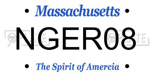 NGER08 Massachusetts License Plate
