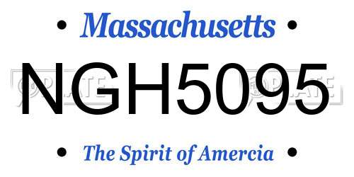 NGH5095 Massachusetts License Plate