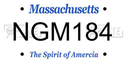 NGM184 Massachusetts License Plate