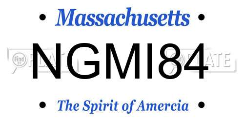 NGMI84 Massachusetts License Plate