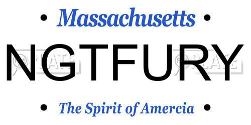 NGTFURY Massachusetts License Plate