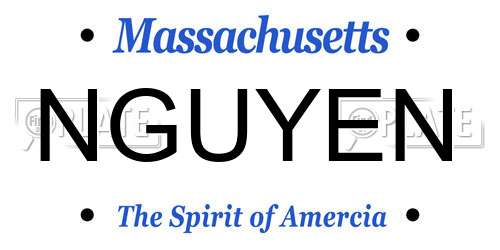 NGUYEN Massachusetts License Plate