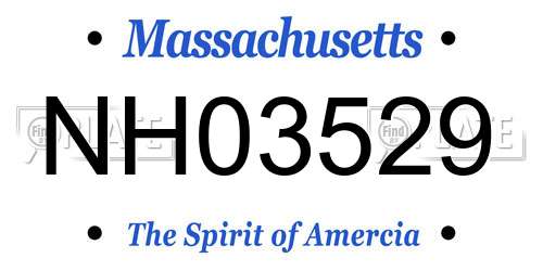 NH03529 Massachusetts License Plate