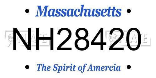 NH28420 Massachusetts License Plate