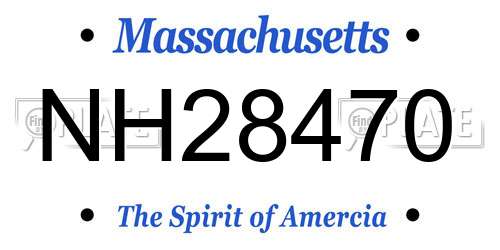 NH28470 Massachusetts License Plate