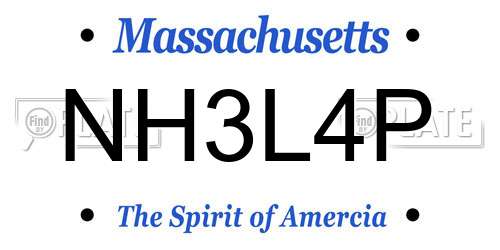 NH3L4P Massachusetts License Plate