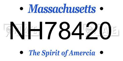 NH78420 Massachusetts License Plate