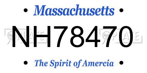 NH78470 Massachusetts License Plate