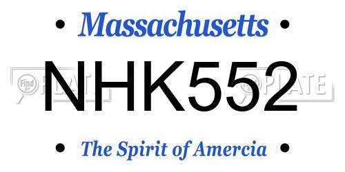 NHK552 Massachusetts License Plate