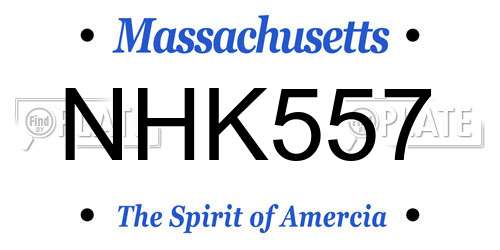 NHK557 Massachusetts License Plate