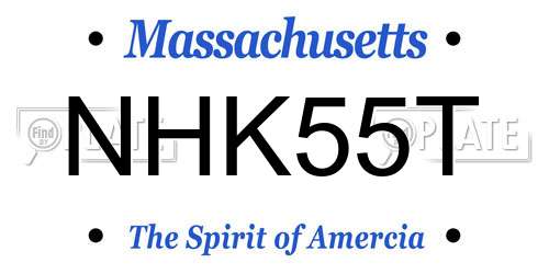 NHK55T Massachusetts License Plate